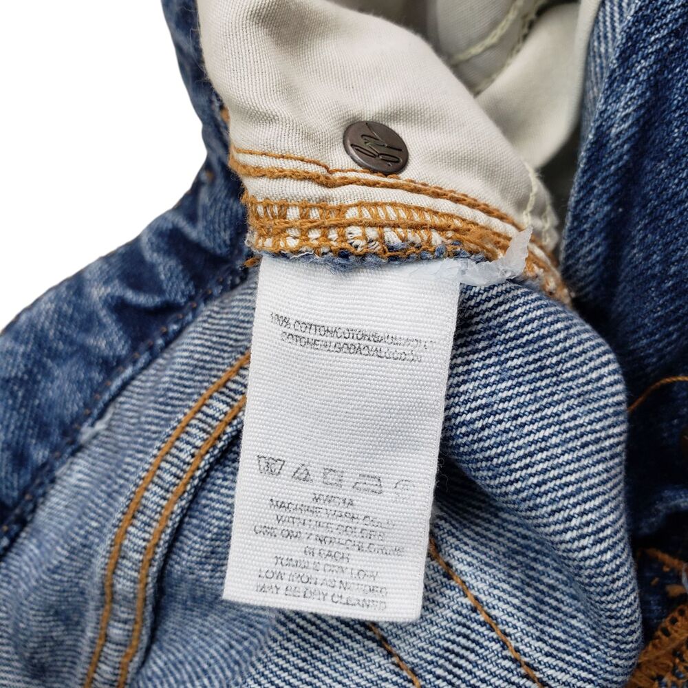 Free People We The Free Mini Jean Skirt Womens 27 Denim Distressed Button Fly - Picture 7 of 10